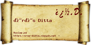 Órás Ditta névjegykártya